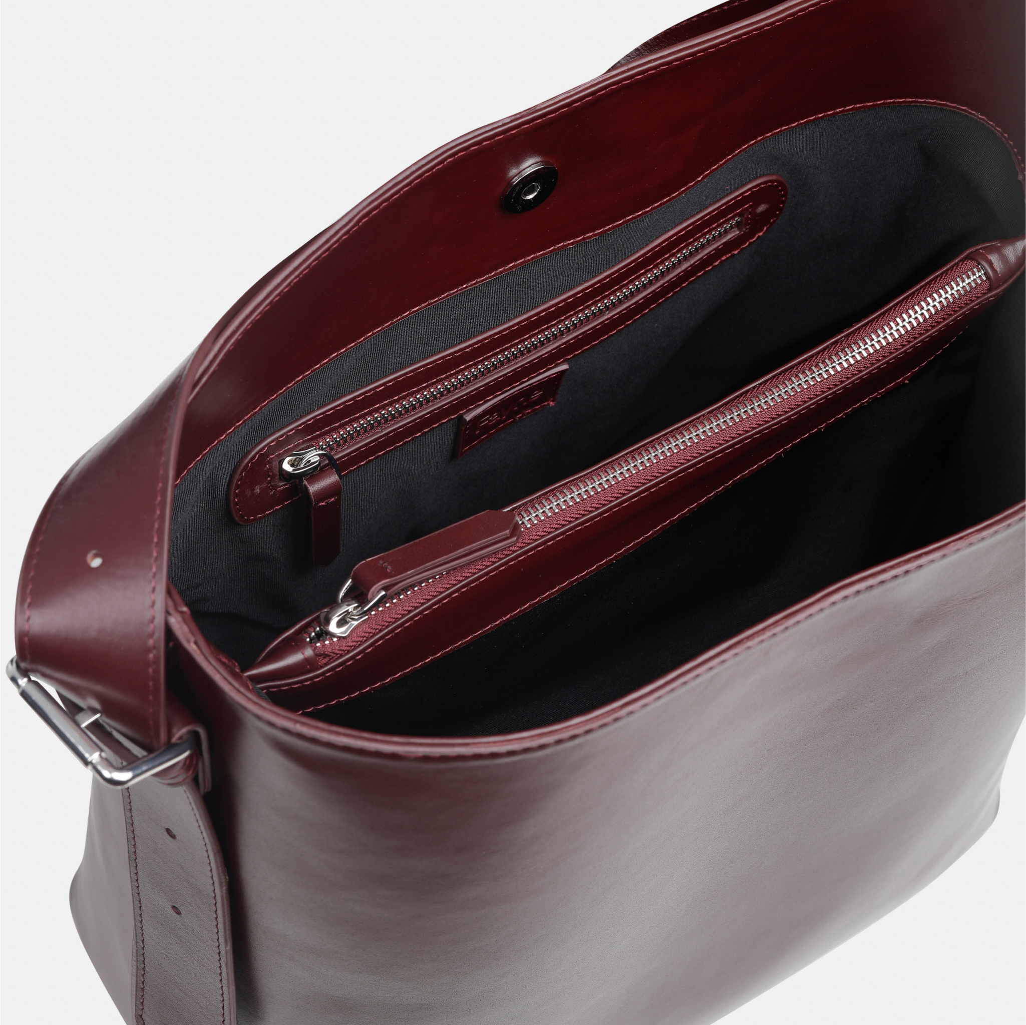 Noa Burgundy Leather Tote