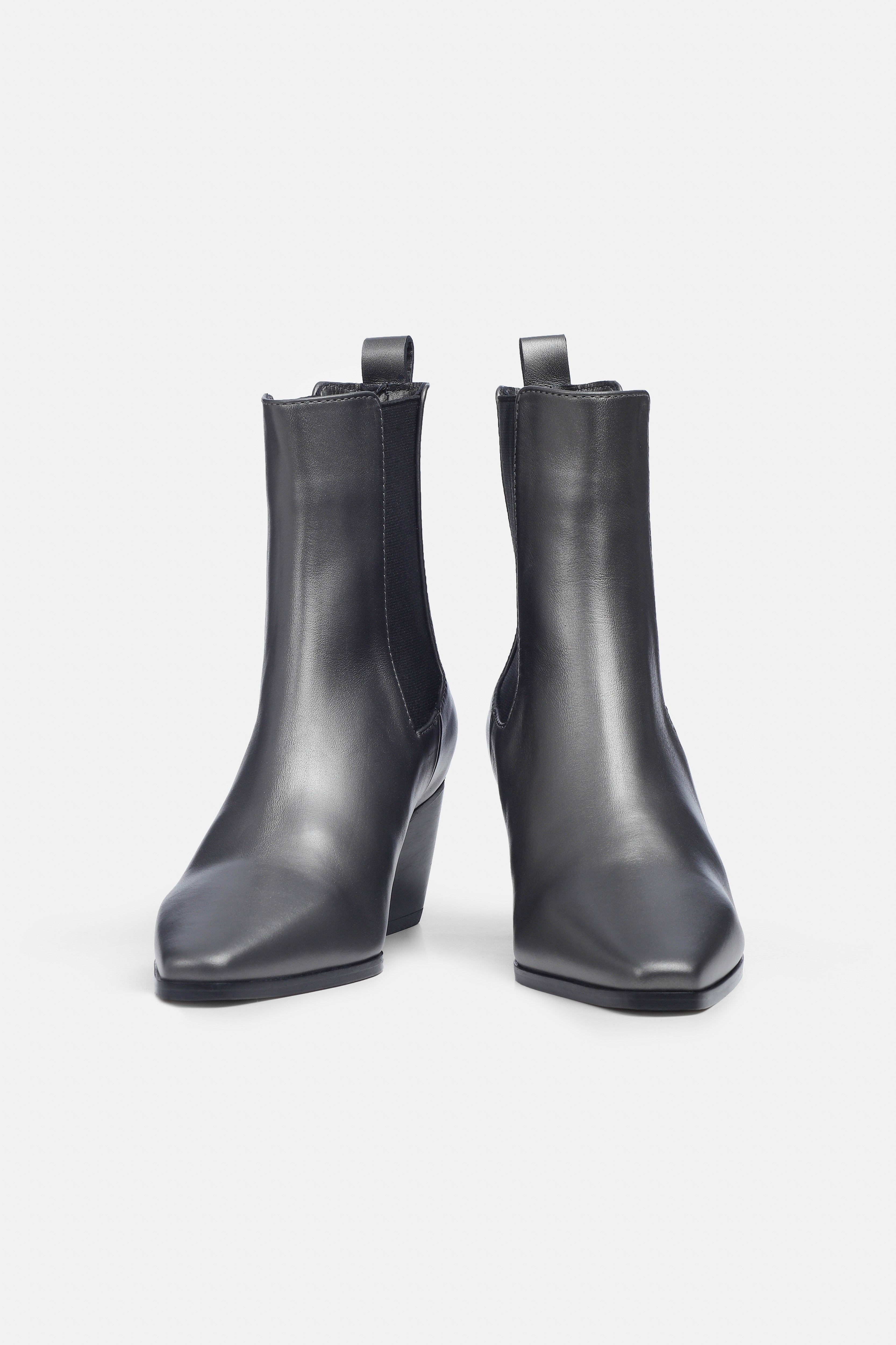 Margot Silver Leather Ankle Boots