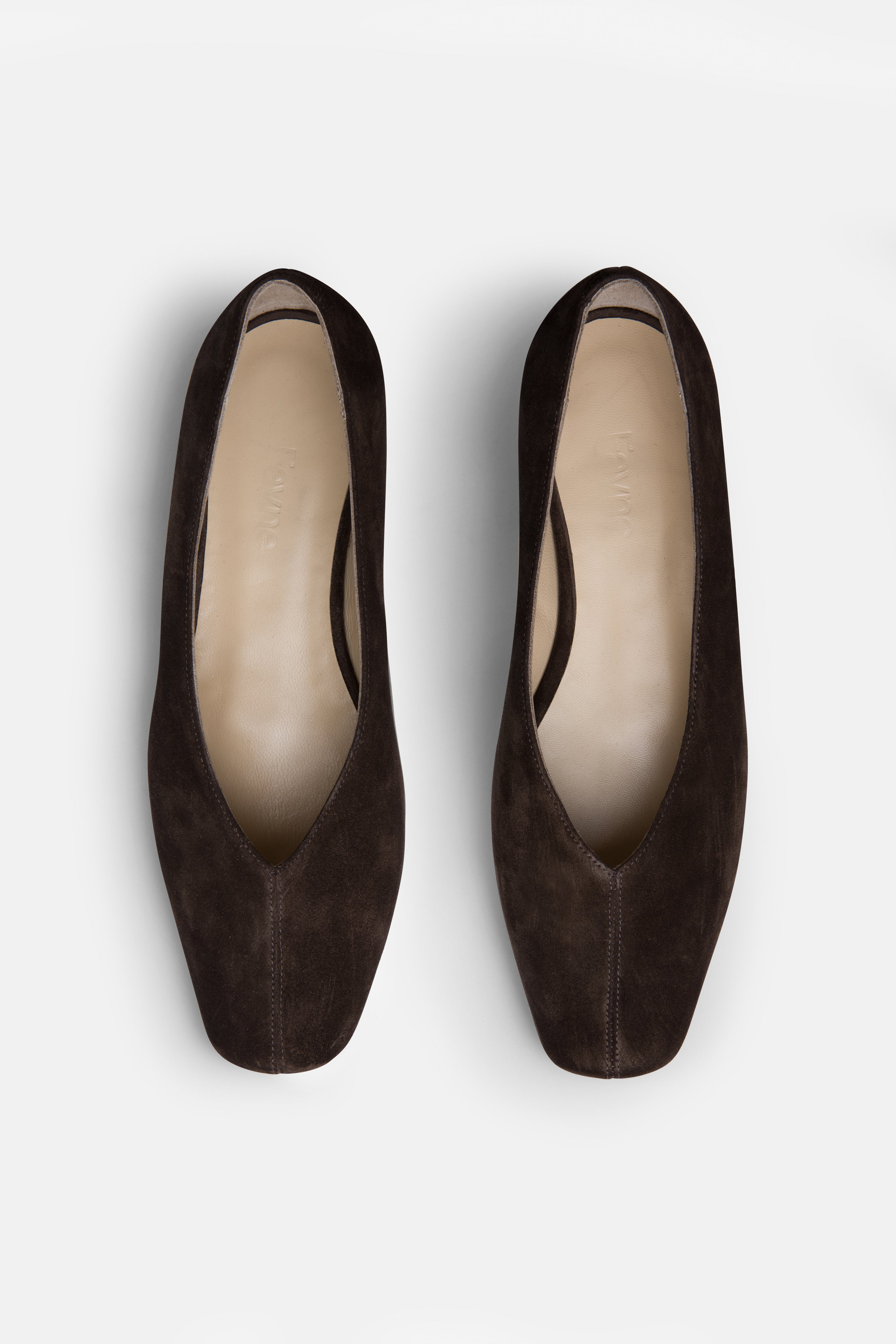 Zoe Brown Suet Leather Ballerinas