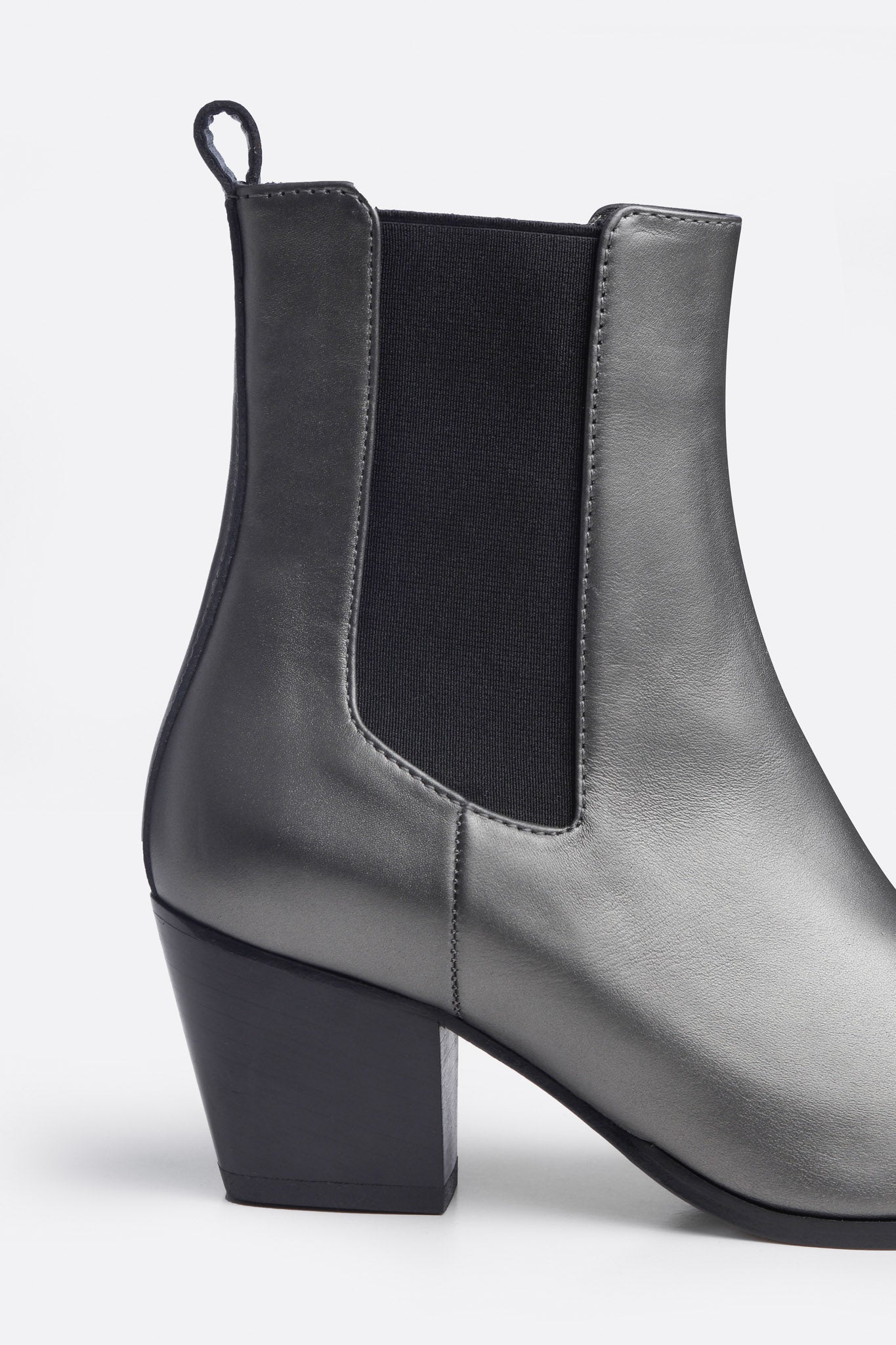 Margot Silver Leather Ankle Boots