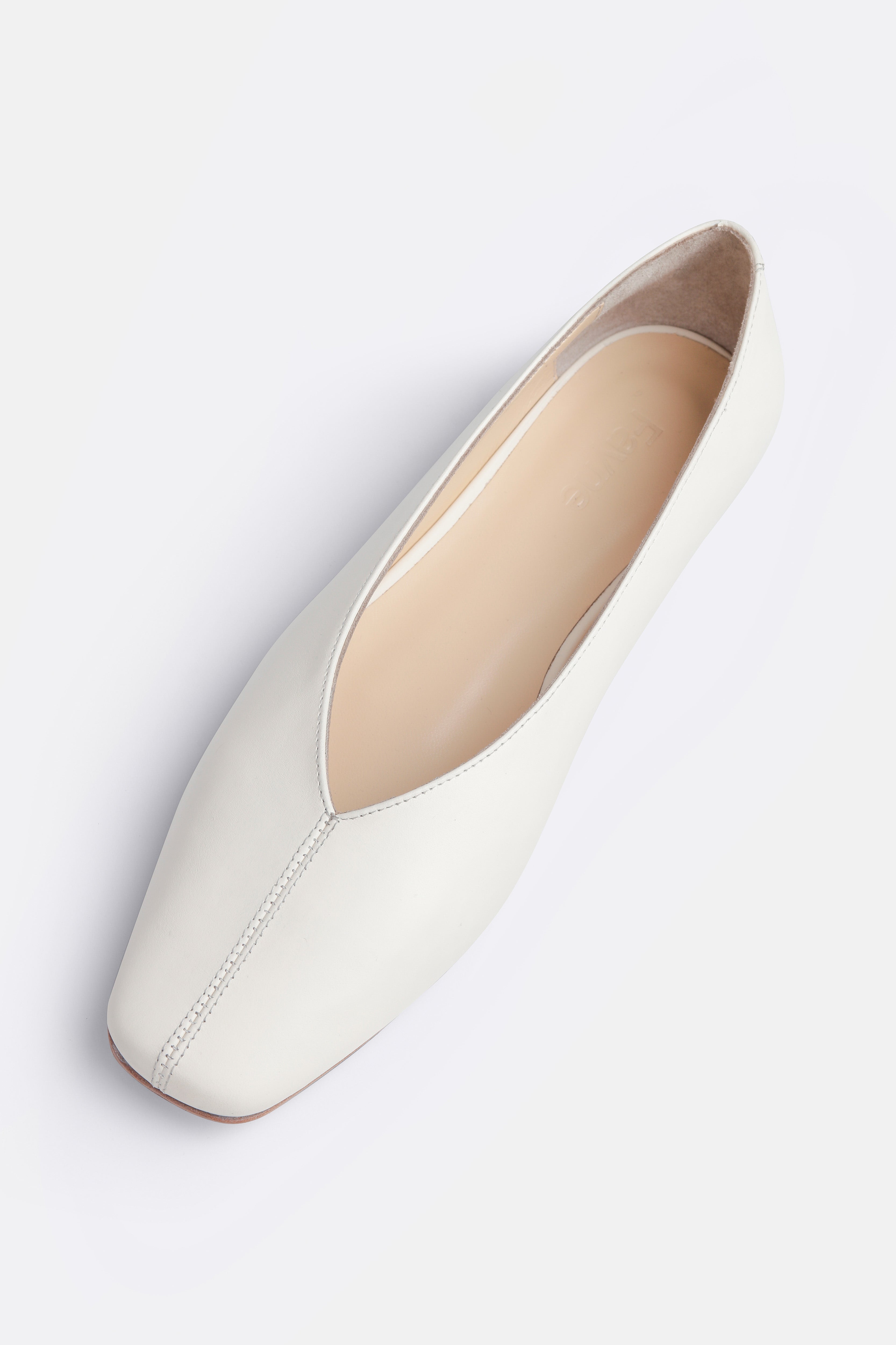 Zoe Vanilla Leather Ballerinas