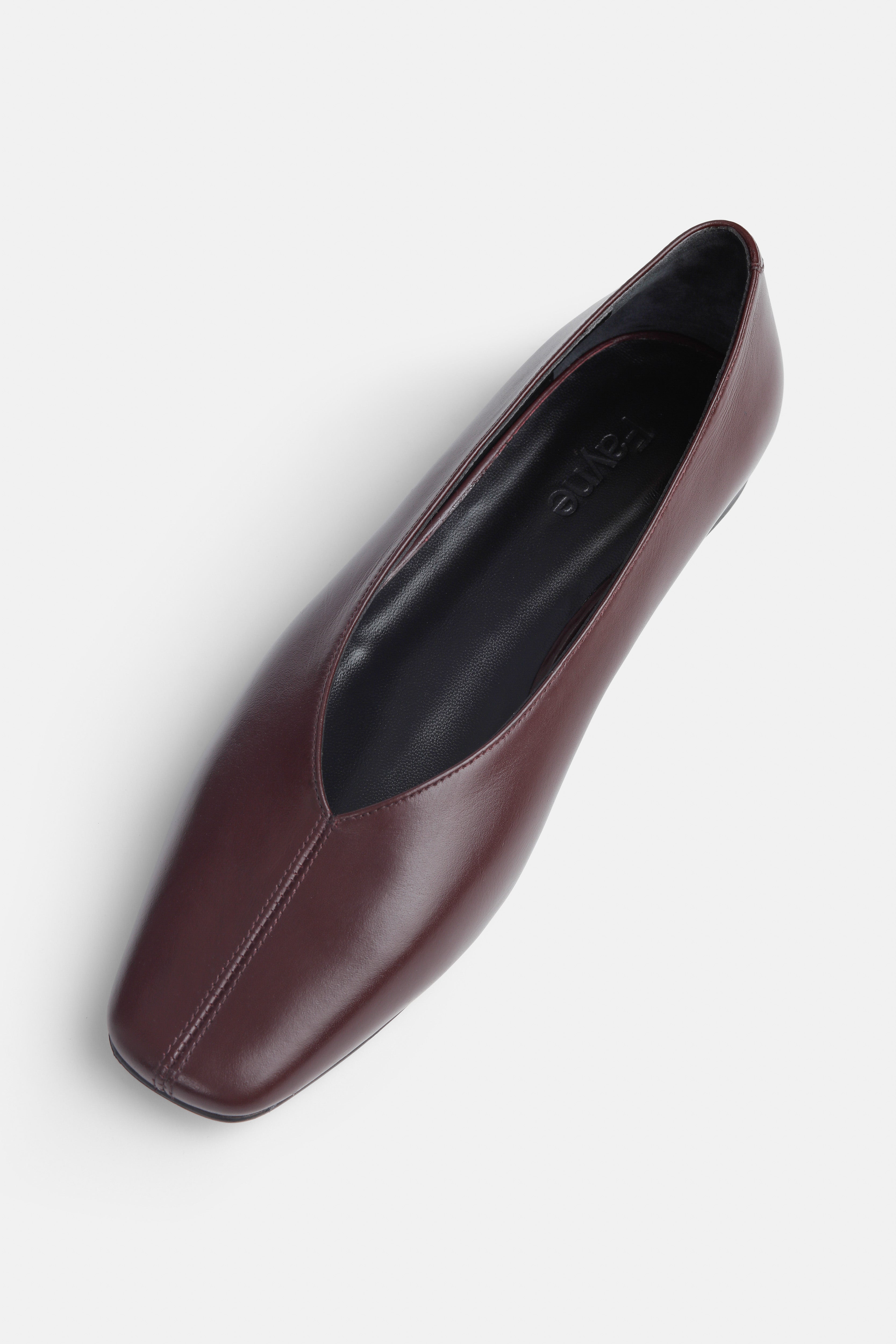 Zoe Burgundy Leather Ballerinas