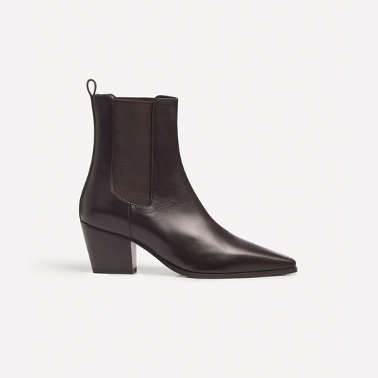 Margot Rich Brown Leather Ankle Boots