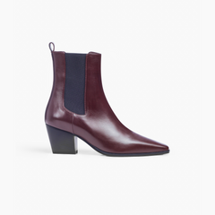 Margot Burgundy Leather Ankle Boots