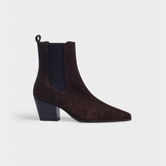 Margot Deep Brown Suede Leather Ankle Boots