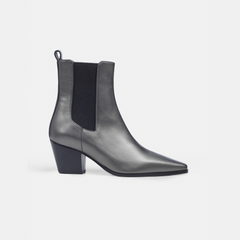Margot Silver Leather Ankle Boots